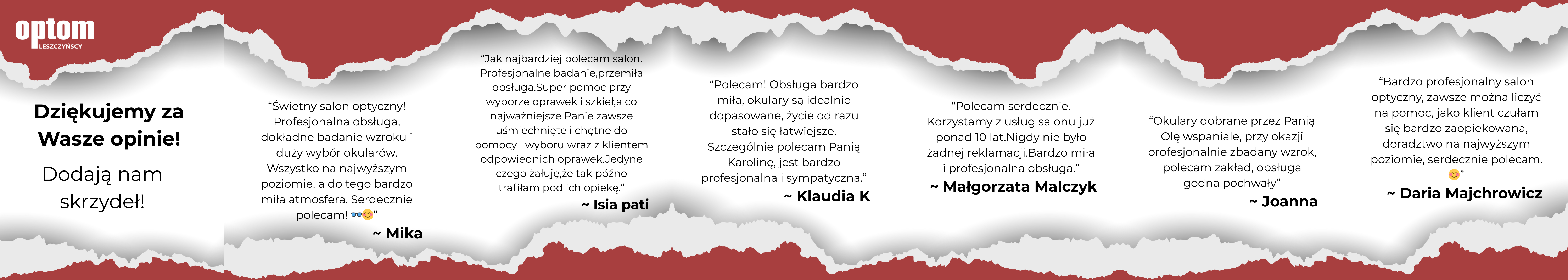 Karuzela na Instagramie salonów optycznych Optom Leszczyńscy – opinie, które dodają skrzydeł