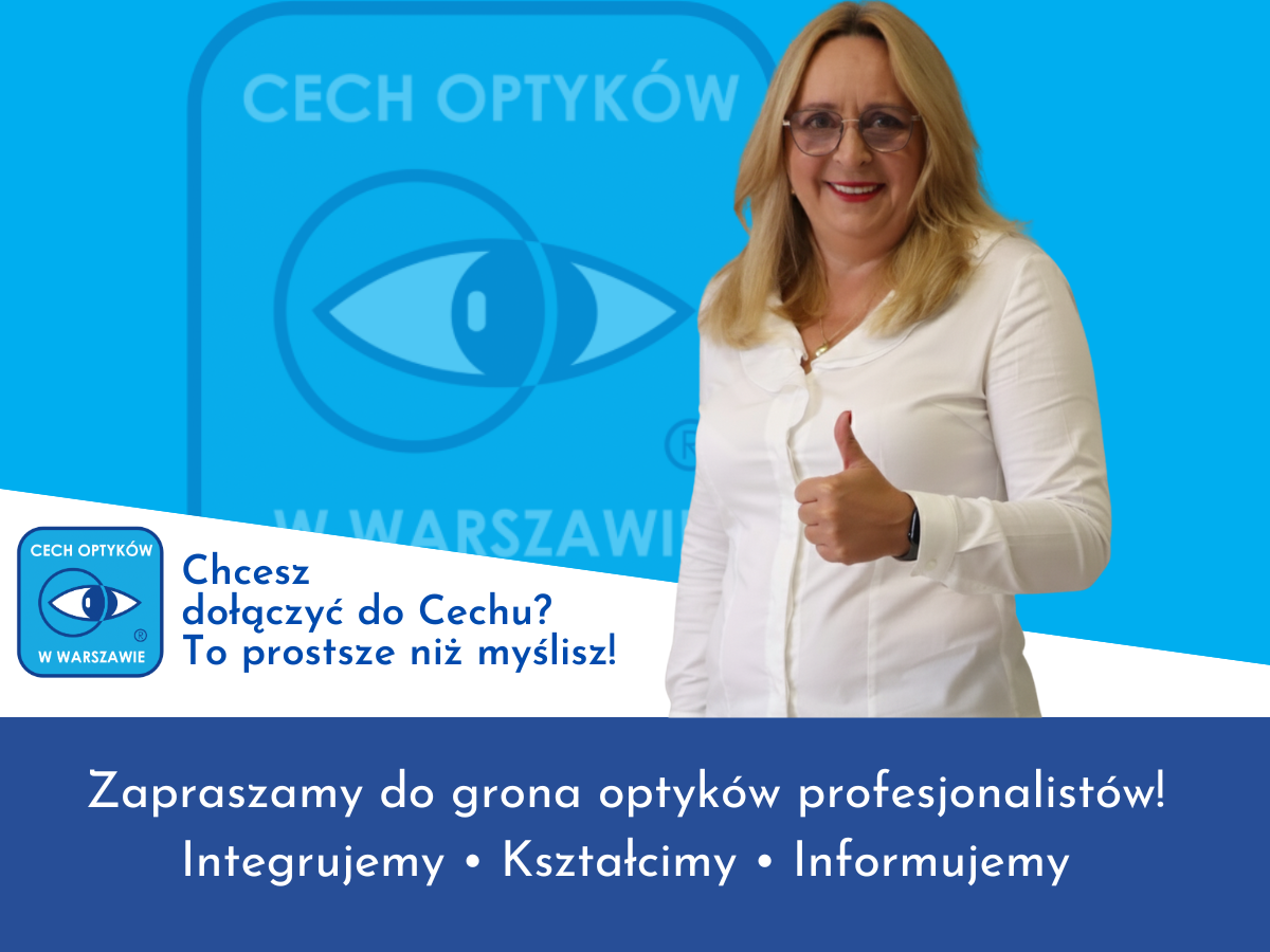 Post na Facebooku Cechu Optyków w Warszawie