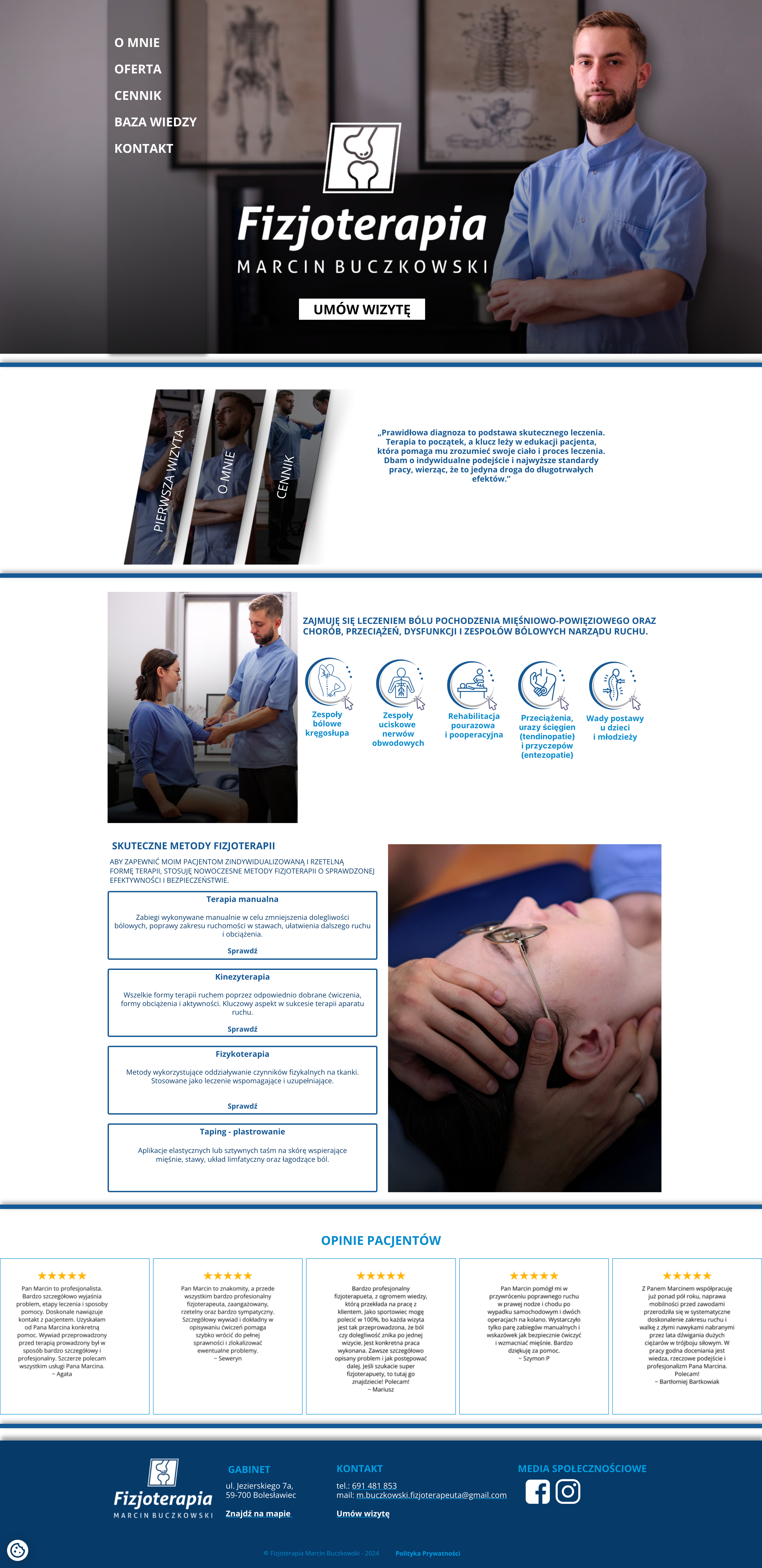 Strona internetowa Fizjoterapia Buczkowski